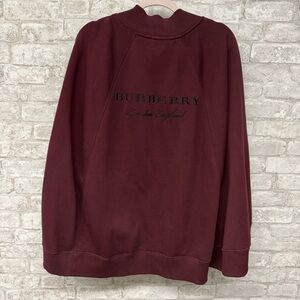 Burberry Burgundy Logo Embroidered Cotton Cape Women’s Size Medium